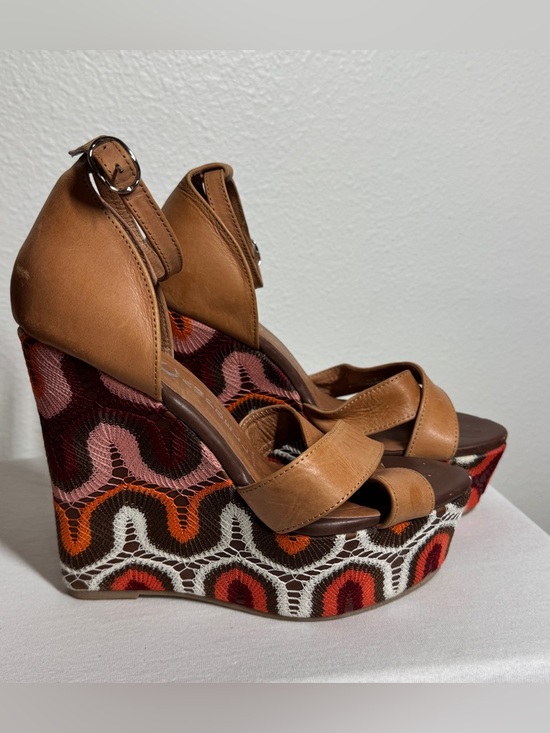 Jeffrey Campbell Shoes - Jeffrey Campbell Bradshaw Ibiza Tan Brown Ankle Strap Wedge Open Toe Sandals 7.5